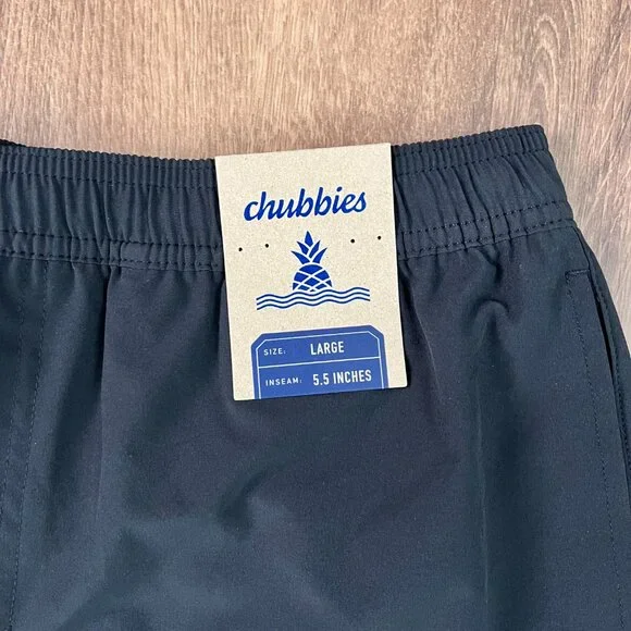 NEW Chubbies The Secret Agents Athlounger Black Workout Sport Shorts Sz L - Picture 3 of 11